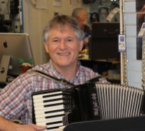Chris with his accordian